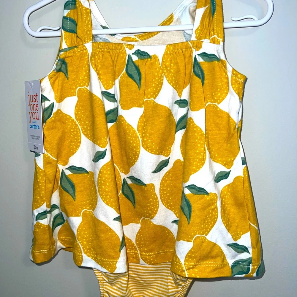 Carter's Yellow Diaper Covers with Lemon Print
